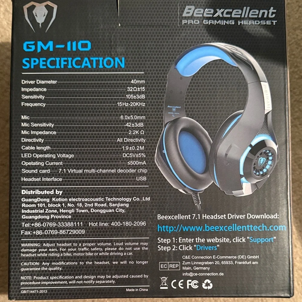 GM-110 Blue Gaming Headset